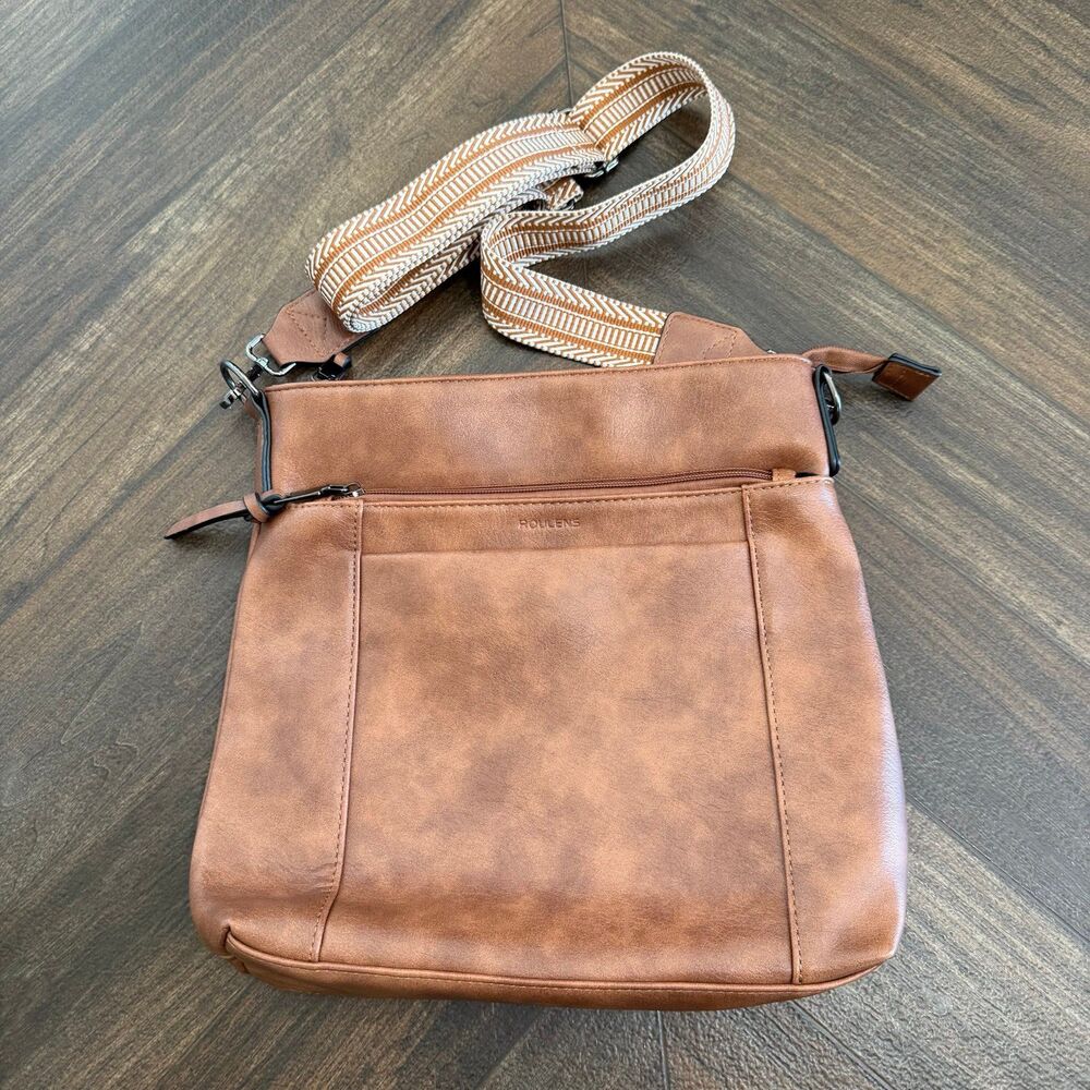 Roulens Medium Vegan Leather Crossbody Bag Purse